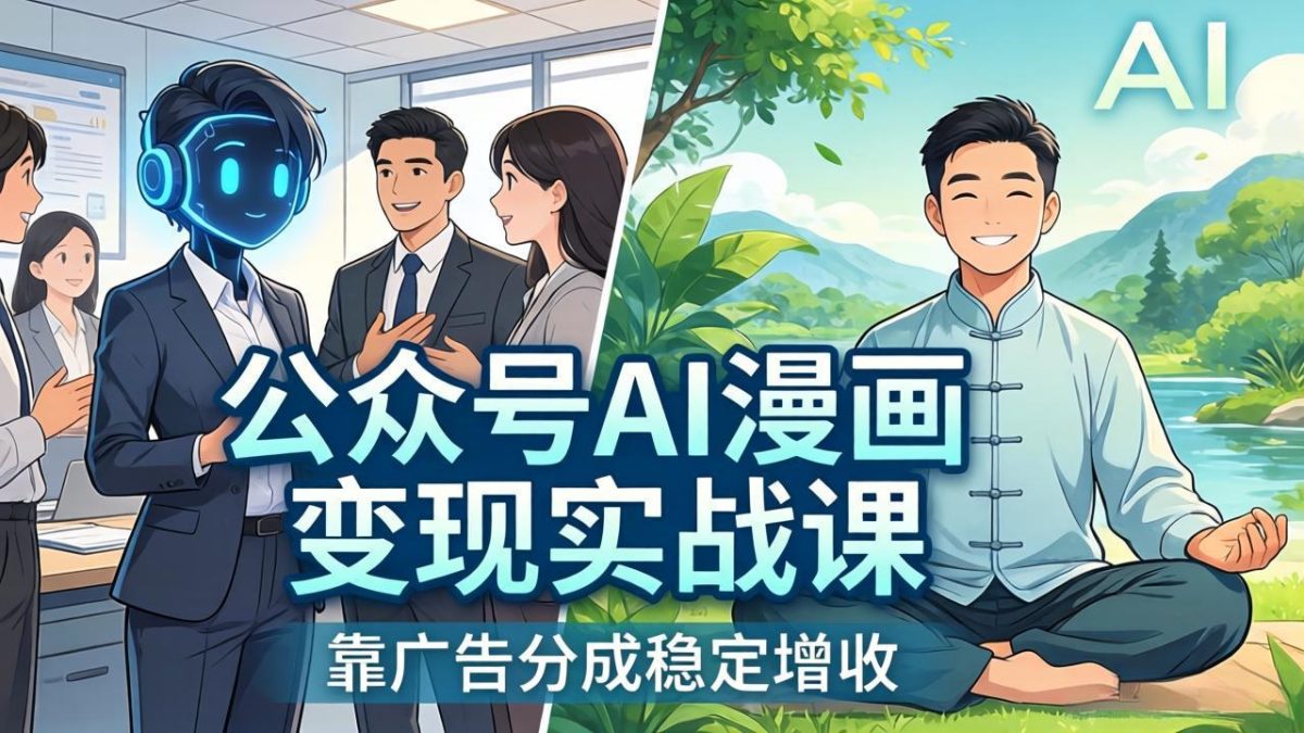 公众号AI漫画变现实战课：星座/职场/养生多赛道+智能体发文，靠广告分成稳定增收-韬哥副业项目资源网