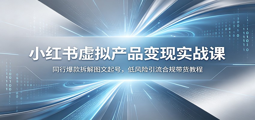 小红书虚拟产品变现实战课：同行爆款拆解图文起号，低风险引流合规带货教程-韬哥副业项目资源网