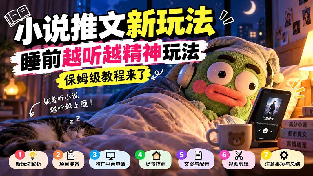 （20947期）小说推文新玩法，睡前越听越精神玩法，保姆级教程来了-韬哥副业项目资源网