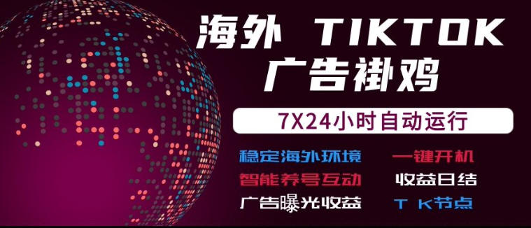 海外TikTok挂G流量变现，7X24自动运行，广告曝光收益，收益日结【揭秘】-韬哥副业项目资源网