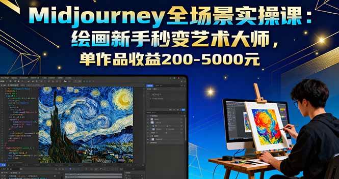 （16125期）Midjourney全场景实操课：绘画新手秒变艺术大师，单作品收益200-5000元-韬哥副业项目资源网