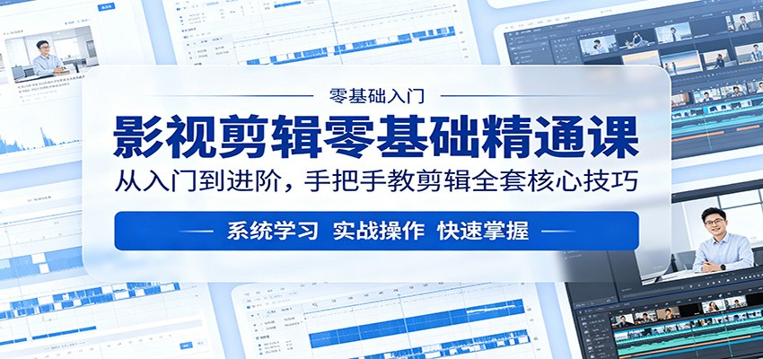 影视剪辑零基础精通课:从入门到进阶,手把手教剪辑全套核心技巧-韬哥副业项目资源网