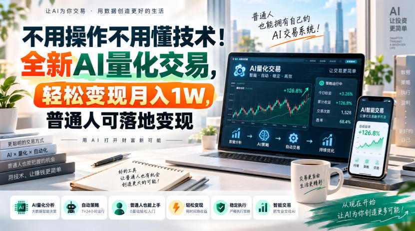 不用操作不用懂技术!全新AI量化交易,轻松变现月入1W,普通人可落地变现!【揭秘】-韬哥副业项目资源网