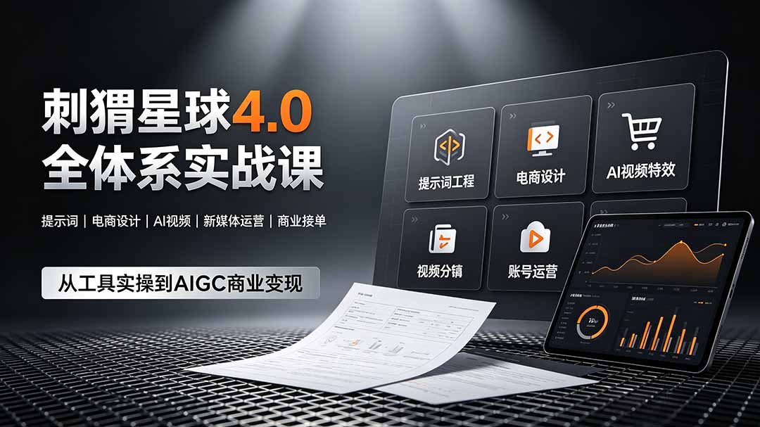 刺猬星球4.0全体系实战课,覆盖提示词工程、电商设计、AI视频特效与新媒体运营,一站式掌握AIGC商业核心技能-韬哥副业项目资源网