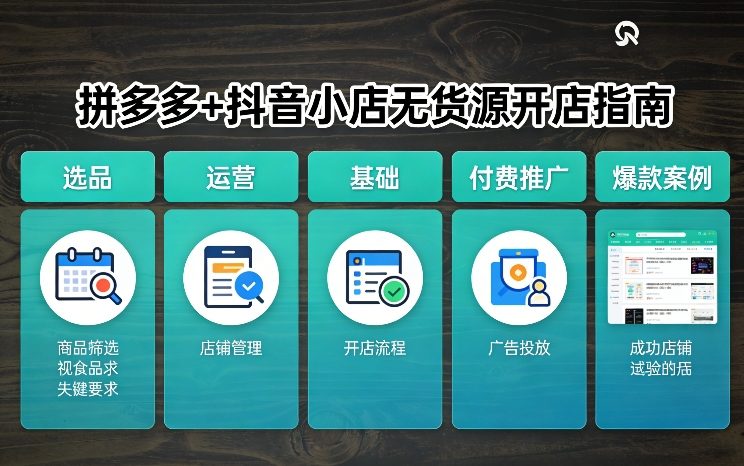 拼多多+抖音小店无货源开店，包括：选品、运营、基础、付费推广、爆款案例等(更新26年4月)-韬哥副业项目资源网