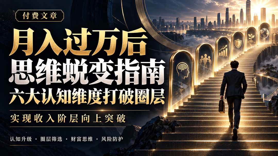 (21210期)付费文章:月入过万后思维蜕变指南,六大认知维度打破圈层,实现收入阶层向上突破-韬哥副业项目资源网