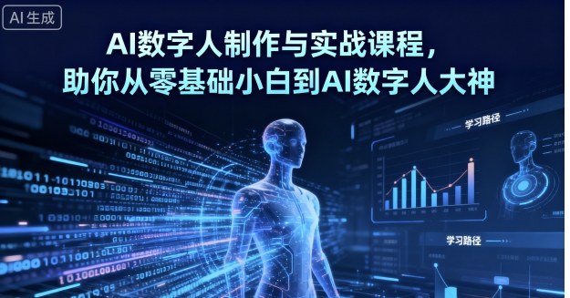 AI数字人制作与实战课程，助你从零基础小白到AI数字人大神-韬哥副业项目资源网