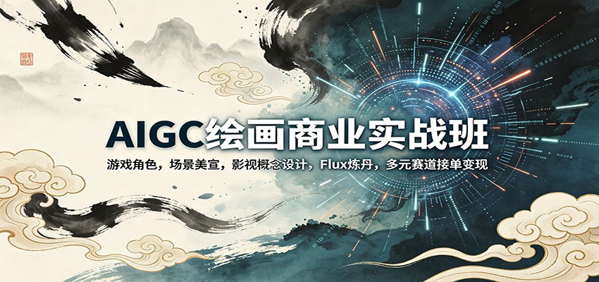 AIGC绘画商业实战班：游戏角色，场景美宣，影视概念设计，Flux炼丹，多元赛道接单变现-韬哥副业项目资源网