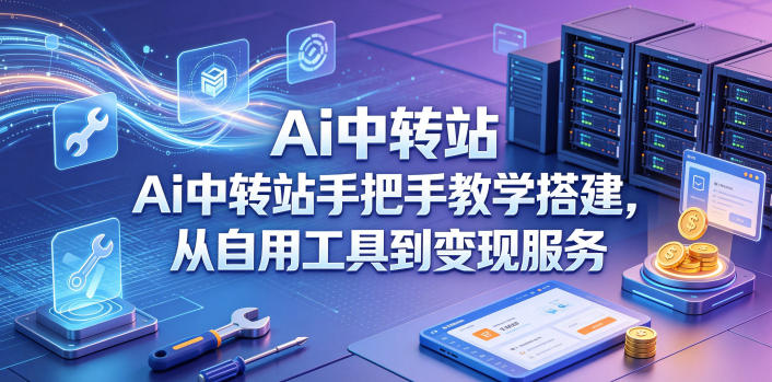 Ai中转站手把手教学搭建，从自用工具到变现服务-韬哥副业项目资源网