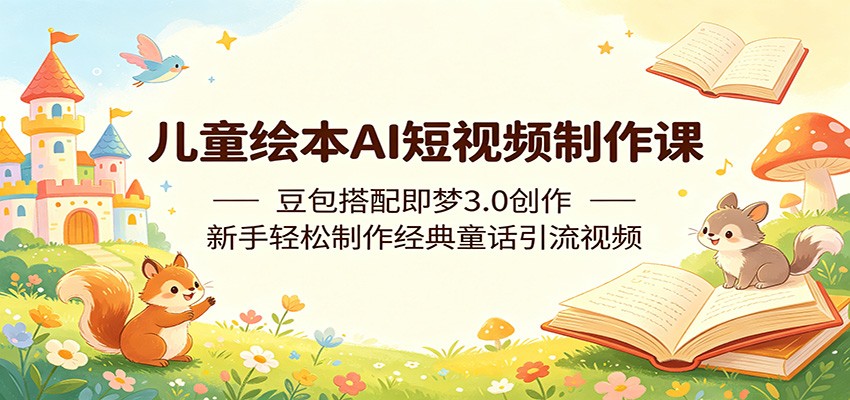 儿童绘本AI短视频制作课：豆包搭配即梦3.0创作，新手轻松制作经典童话引流视频-韬哥副业项目资源网
