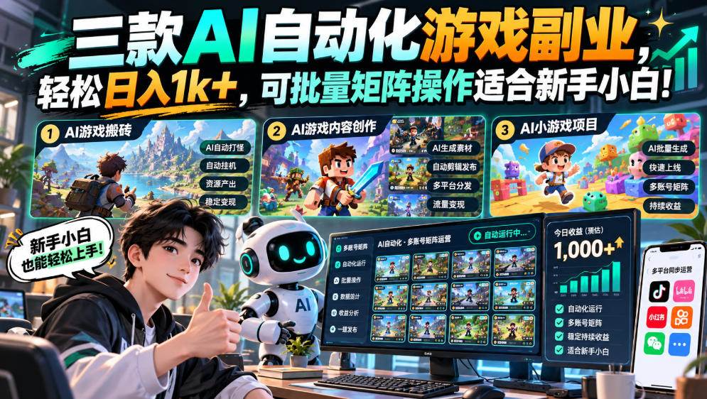 (20699期)三款长期稳定AI自动化游戏,日入千元,毫无保留的全部教给你! (20699期)三款长期稳定AI自动化游戏,日入千元,毫无保留的全部教给你!