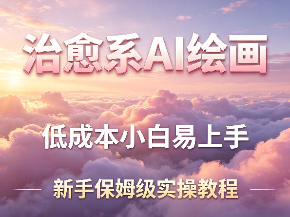 治愈系AI绘画提示词项目，低成本小白易上手，每天10分钟，新手保姆级实操教程-韬哥副业项目资源网