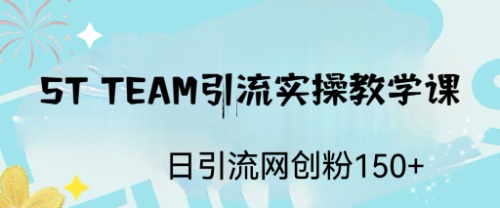 （6578期）ST TEAM引流实操课，日引流网创粉100+-韬哥副业项目资源网