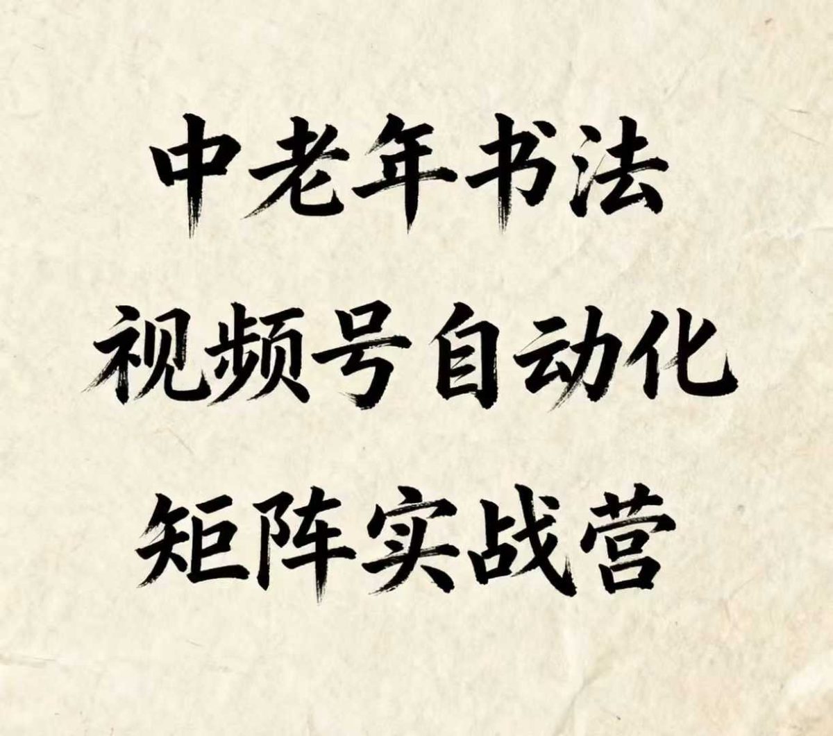 中老年书法视频号自动化矩阵实战营，一套自动化流程玩转中老年书法视频号矩阵-韬哥副业项目资源网