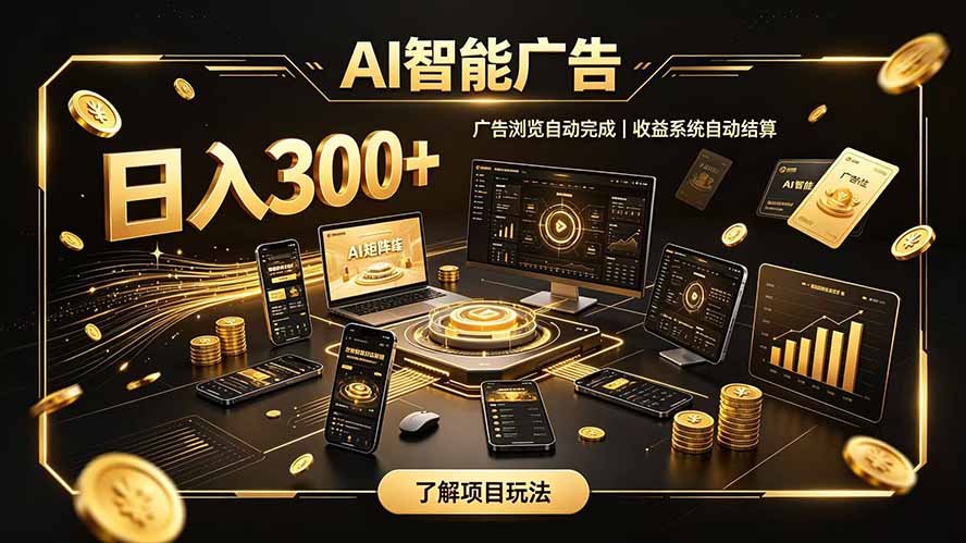 自研 AI 系统｜轻资产起步｜长期稳定收益｜宝妈 上班族轻轻松松日入300+-韬哥副业项目资源网