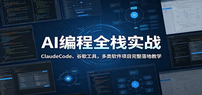 AI编程全栈实战:ClaudeCode、谷歌工具,多类软件项目完整落地教学-韬哥副业项目资源网