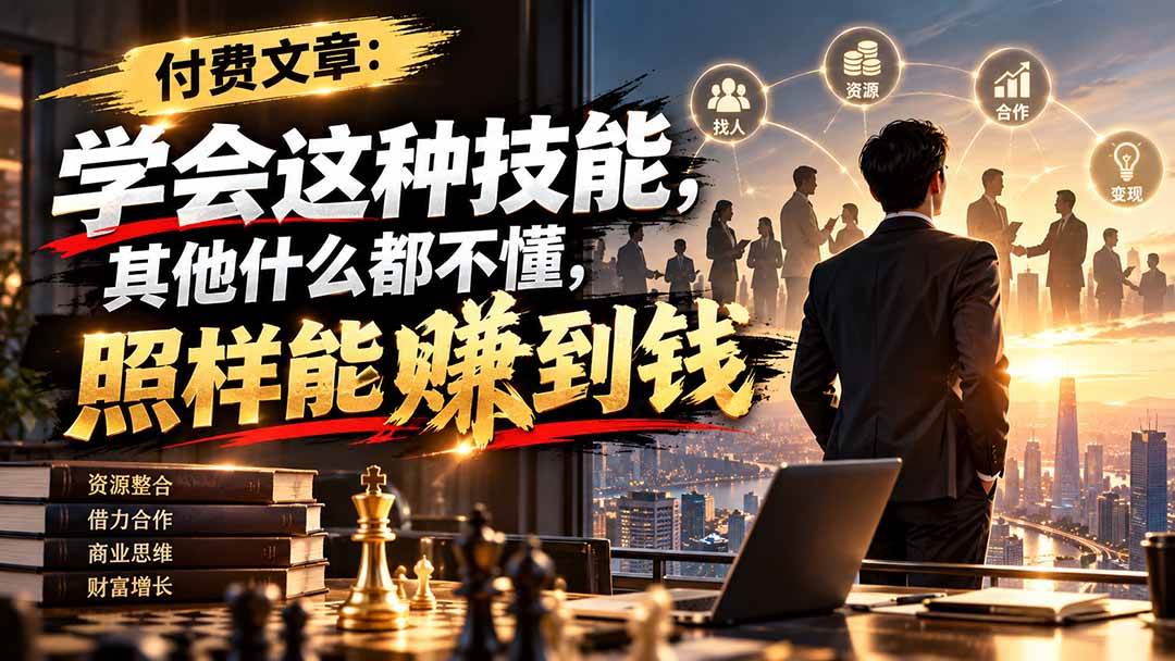 （20920期）付费文章：学会这种技能，其他什么都不懂，照样能賺到钱-韬哥副业项目资源网