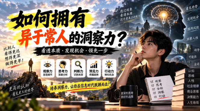 某公众号付费文章:如何拥有异于常人的洞察力?-韬哥副业项目资源网