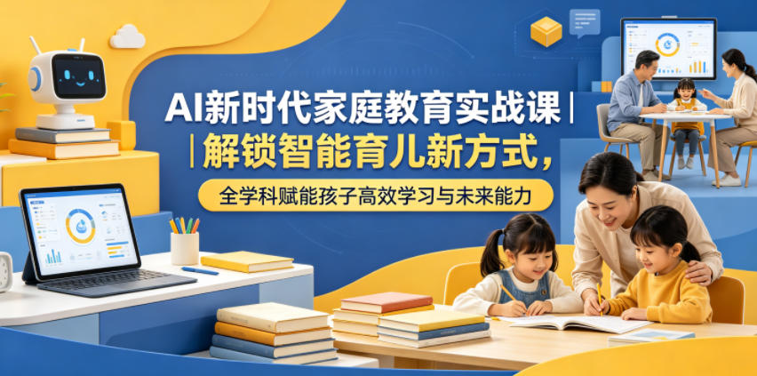 AI新时代家庭教育实战课｜解锁智能育儿新方式，全学科赋能孩子高效学习与未来能力-韬哥副业项目资源网