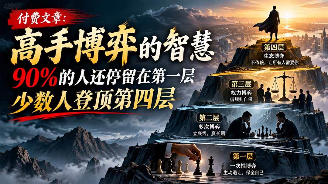 （20628期）【无水印】付费文章：高手博弈的智慧，90%的人还停留在第一层，少数人登顶第四层-韬哥副业项目资源网