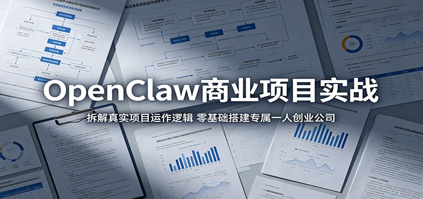 OpenClaw商业项目实战:拆解真实项目运作逻辑,零基础搭建专属一人创业公司-韬哥副业项目资源网