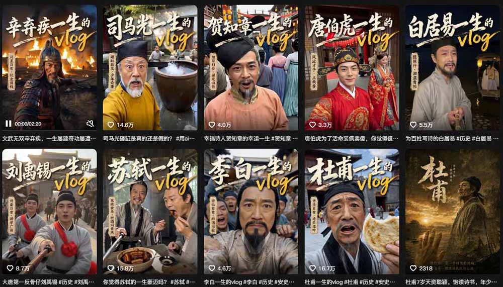 历史人物，诗人一生Vlog教学， AI制作丨伙伴计划丨精选收益丨商单收徒 ，新领域红利期，抓紧做-韬哥副业项目资源网