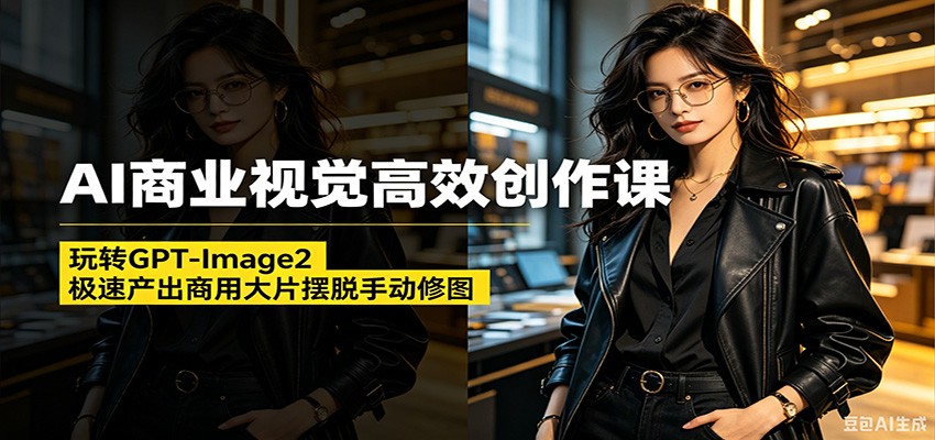 AI商业视觉高效创作课：玩转GPT-Image2，极速产出商用大片摆脱手动修图(更新)-韬哥副业项目资源网