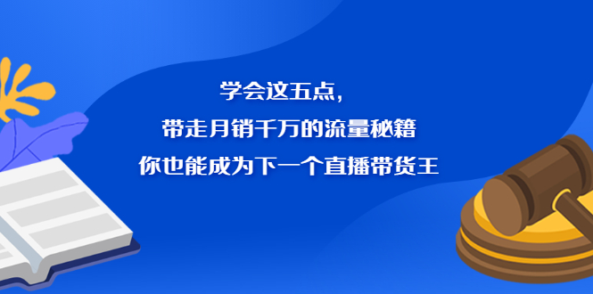 （2326期）学会这五点，带走月销千万的流量秘籍，你也能成为下一个直播带货王-韬哥副业项目资源网