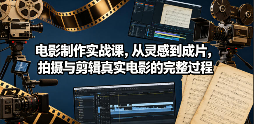 电影制作实战课，从灵感到成片，拍摄与剪辑真实电影的完整过程【原创双语字幕】-韬哥副业项目资源网