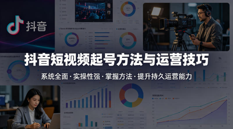 抖音短视频起号方法和运营技巧，内容系统全面实操性强，掌握起号方法，提升账号持久运营能力-韬哥副业项目资源网