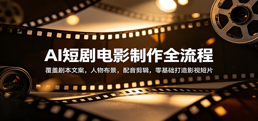 AI短剧电影制作全流程:覆盖剧本文案,人物布景,配音剪辑,零基础打造影视短片-韬哥副业项目资源网