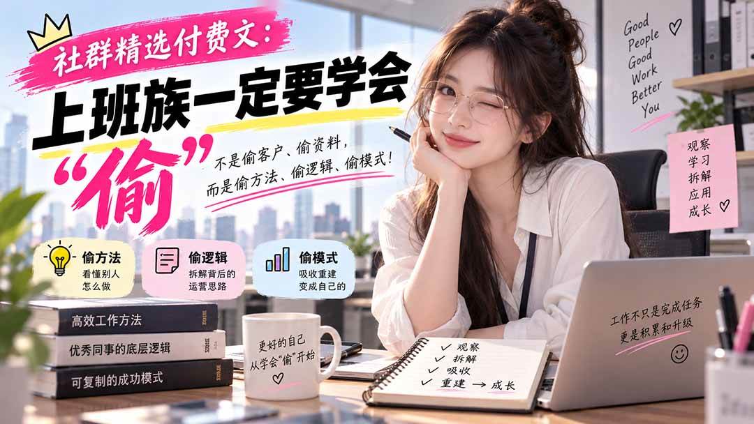 （20423期）社群精选付费文：上班族一定要学会“偷“-韬哥副业项目资源网