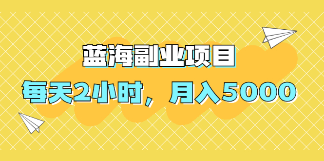 (1953期)蓝海副业项目,每天2小时,月入5000,附详细操作流程