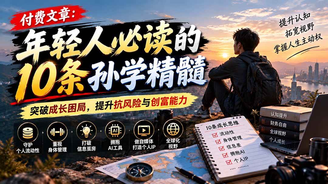（21112期）付费文章：年轻人必读的10条孙学精髓，突破成长困局，提升抗风险与创富能力-韬哥副业项目资源网