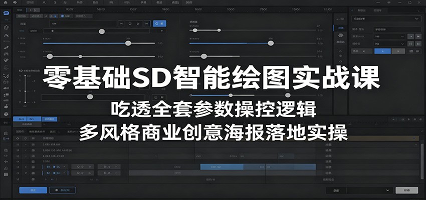 零基础SD智能绘图实战课:吃透全套参数操控逻辑,多风格商业创意海报落地实操-韬哥副业项目资源网