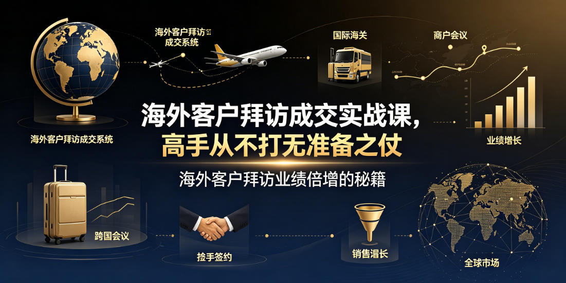 海外客户拜访成交实战课，高手从不打无准备之仗，海外客户拜访业绩倍增的秘籍-韬哥副业项目资源网