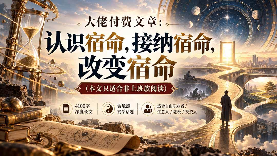 （20673期）【无水印】大佬付费文章：认识宿命，接纳宿命，改变宿命（本文只适合非上班族阅读）-韬哥副业项目资源网