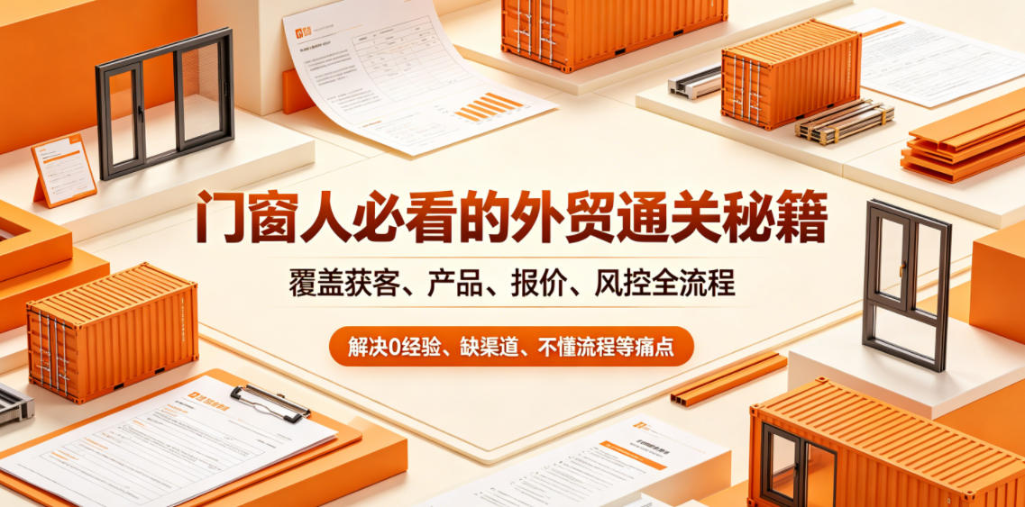 门窗人必看的外贸通关秘籍，块覆盖获客、产品、报价、风控全流程，解决0经验、缺渠道、不懂流程等痛点-韬哥副业项目资源网