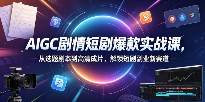 AIGC剧情短剧爆款实战课，从选题剧本到高清成片，解锁短剧副业新赛道（更新0906）-韬哥副业项目资源网