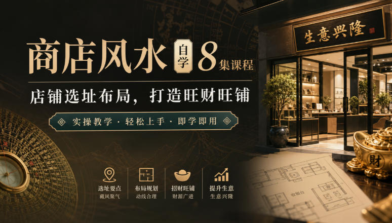 商店风水自学8集课程｜店铺选址布局，打造旺财旺铺实操教学-韬哥副业项目资源网