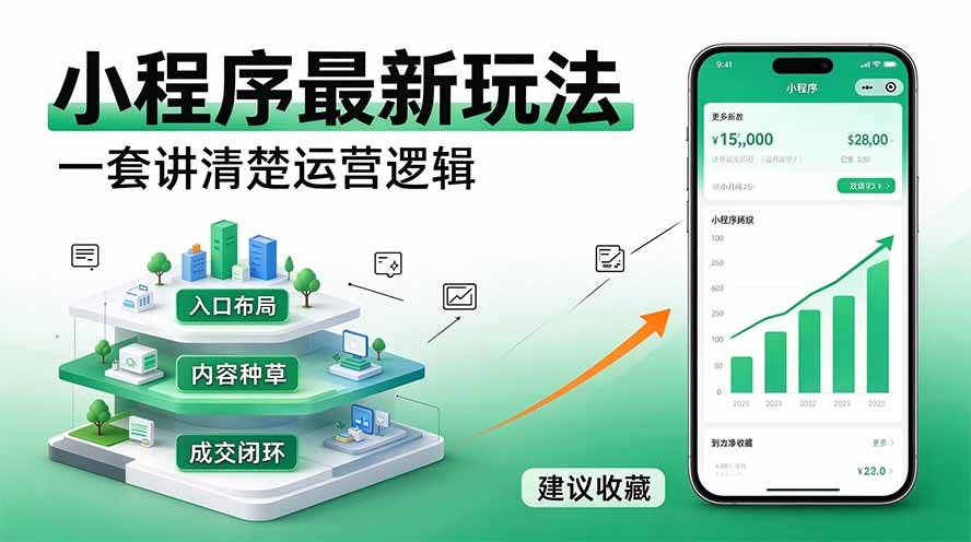 （20876期）微信小程序最新玩法 四种收益来源，单日收入400+-韬哥副业项目资源网