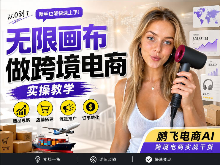 【跨境电商必备】AI无线画布制作商品宣传视频，四步搞定，无线画布工作流，操作简单好上手-韬哥副业项目资源网