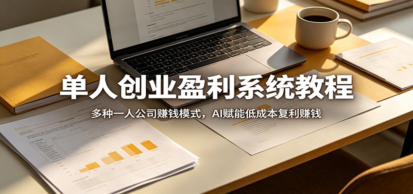 单人创业盈利系统教程:多种一人公司赚钱模式,AI赋能低成本复利赚钱-韬哥副业项目资源网