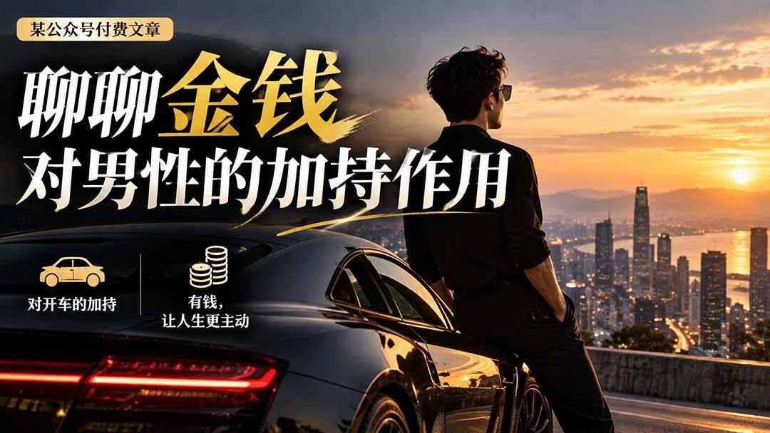 （20627期）【无水印】某公众号付费文章：聊聊金钱对男性的加持作用-韬哥副业项目资源网