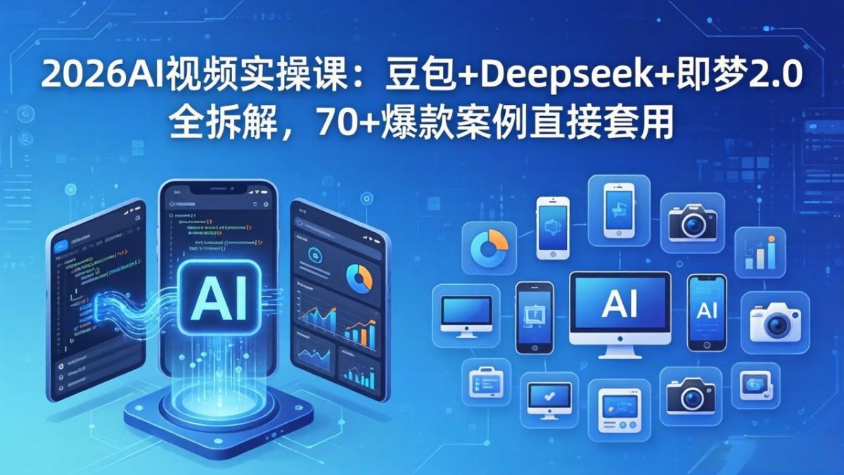 2026AI视频实操课：豆包+Deepseek+即梦2.0全拆解，70+爆款案例直接套用-韬哥副业项目资源网