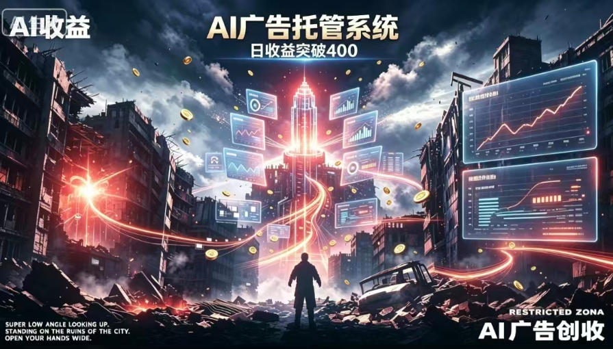 AI智能广告,全自动化运行,单日可达400+,小白新手0基础上手【揭秘】-韬哥副业项目资源网