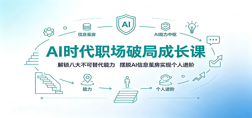AI时代职场破局成长课：解锁八大不可替代能力，摆脱AI信息茧房实现个人进阶-韬哥副业项目资源网