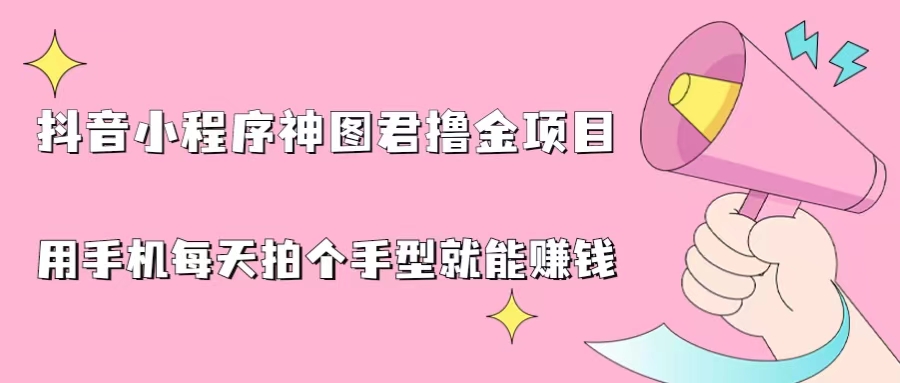 （6733期）抖音小程序神图君撸金项目，用手机每天拍个手型挂载一下小程序就能赚钱-韬哥副业项目资源网
