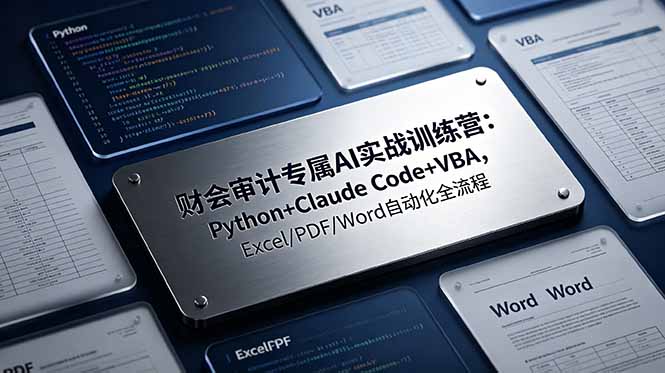 财会审计专属 AI实战训练营：Python+Claude Code+VBA，Excel/PDF/Word自动化全流程-韬哥副业项目资源网