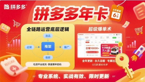 拼多多年卡,拼多多全链路运营底层逻辑,超级爆单术【更新26年8月】-韬哥副业项目资源网